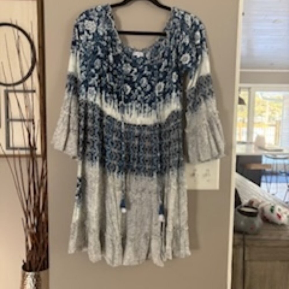 Fun Women Dress Blue and White